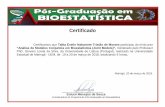 Certificado Joint Models - PBE UEMCertificado Certificamos que Talita Evelin Nabarrete Tristão de Moraes participou do minicurso “Análise de Modelos Conjuntos em Bioestatística