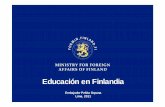 Educación en Finlandia - Cámara de Comercio de Lima · 7.4.2011 10 • En 1649 se implantó un sistema para alfabetizar a la gente alfabetizar a cargo del párroco de cada pueblo