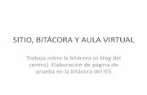SITIO, BITÁCORA Y AULA VIRTUALieslosvalles.centros.educa.jcyl.es/sitio/upload/bitacora.pdf · La PROPUESTA DE TRABAJO es elaborar una entrada de la bitácora con un tema de interés