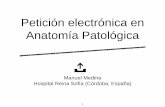 Petición electrónica en Anatomía Patológica · Hasta ahora • Petición electrónica en pruebas de laboratorios clínicos (Bioquímica, Hematología, etc). MPA. • Petición