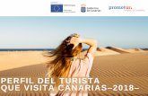PERFIL DEL TURISTA QUE VISITA CANARIAS 2018...Canarias Sexo % mujeres 51,83% Edad (1) años 46,71 Situación laboral % Asalariados cargos altos y medios 55,5% % Empresarios y autónomos