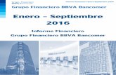 Enero – Septiembre 2016 - BBVA Bancomer Grupo Financiero · Grupo Financiero Informe Financiero Enero-Septiembre 2016 Eventos Relevantes. Decreto y distribución de dividendos .