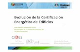 Evolución de la Certificación Energética de Edificios · 2015-02-11 · Certificación Energética de Edificios del CADEM ... de 16 de diciembre de 2002, relativa a la eficiencia