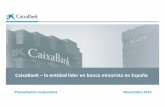 CaixaBank la entidad líder en banca minorista en España · 2012-11-07 · Gestión Multi-canal: oficinas (~6.600); cajeros (~10.000); líder en banca online y banca móvil Excelencia