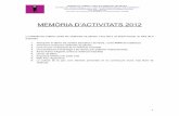 MEMÒRIA D’ACTIVITATS 2012 - violenciadegenere.org · 3. Concurs per l’eradicació de la violència masclista 4. Concentracions homenatge a les dones que pateixen maltractaments