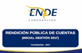 RENDICIÓN PÚBLICA DE CUENTAS · 2017-04-24 · RENDICIÓN PÚBLICA DE CUENTAS (INICIAL GESTIÓN 2017) Cochabamba - 2017 . PRESENTACIÓN INSTITUCIONAL . Estrategias Factores Críticos