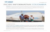 FICHA INFORMATIVA COLOMBIA · HOJA INFORMATIVA COLOMBIA UNHCR / Diciembre 2019 3 PUNTOS DESTACADOS 8.9 millones de personas registradas como víctimas del conflicto armado colombiano,