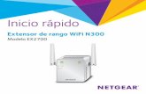 Extensor de rango WiFi N300...nueva red WiFi del extensor de rango está basado en el de la red WiFi existente, pero se le añade el sufijo _EXT al final del nombre. Por ejemplo: •