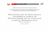 Revisión de la literatura científica sobre la Efectividad de la Vacuna contra Neumococo · 2013-03-27 · Revisión de la literatura científica sobre la efectividad de la vacuna