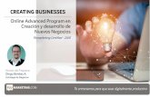 Presentación de PowerPoint · Creating Businesses Online Advanced Program - 2020 Creando Valor –Grandes Empresas Pymes patrocinadas por las empresas que deseen invertir en el desarrollo