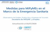 Medidas para MiPyMEs en el Marco de la Emergencia Sanitariamipyme.gob.ar/oepet/wp-content/uploads/2020/04/Medidas... · 2020-07-03 · Introducción •Características del presente