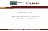 Estado de Puebla - CEFP3 Centro de Estudios de las Finanzas Públicas I. Gasto Federalizado identificado para el Estado de Puebla Los montos de gasto federalizado previstos en el PEF
