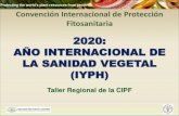 2020: AÑO INTERNACIONAL DE LA SANIDAD VEGETAL (IYPH) · nacional acerca de la sanidad vegetal 2. Promoción de los esfuerzos mundiales, regionales y nacionales por alcanzar la sanidad