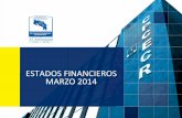 ESTADOS FINANCIEROS MARZO 2014 - CCECR · Notas que acompañan a los Estados Financieros Al 31 DE MARZO 2014 y 2013 (Cifras expresadas en colones) MBA. Daniel Mora Mora MBA. Zoila