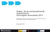 Avanç de la convocatòria de subvencions d’energies ... · Subvencions d’Energies Renovables Subvencions d’EERR ( 6 • Pressupost de les subvencions per l’any 2011 per aprofitament