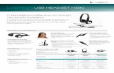LOGITECH USB HEADSET H390 - PCH MayoreoLOGITECH® USB HEADSET H390 Comodidad increíble que se conjuga con sonido inmersivo Tus oídos nunca se cansarán de la comodidad acolchonada