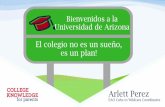 Bienvenidos a la Universidad de Arizona Version Admissions...Bienvenidos a la Universidad de Arizona Arlett Perez EAO Cubs to Wildcats Coordinator El colegio no es un sueño, es un