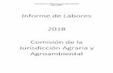 Informe de Labores 2018 Comisión de la Jurisdicción ... · Damaris Vargas Vásquez, quien coadyuvó con la Comisión de la Jurisdicción Agraria con el gerenciamiento de la implementación