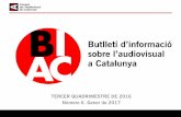 Butlletí d’informació sobre l’audiovisual · Internet 33 Penetració d’internet a Catalunya 34 Consum de continguts audiovisuals a internet (1) 35 Consum de continguts audiovisuals