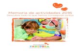 Memoria de actividades 2016 - Theodora Children's Charity · Fundación Theodora cumple, el próximo año 2018, 25 años de andadura a nivel internacional, desde su creación en Suiza