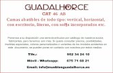 CAT 46 AB Camas abatibles de todo tipo: vertical ...mueblesguadalhorce.es/catalogos/46ab.pdf · SPACIO 101 MEDIDAS DISPONIBLES MESSURES DISPONIBLES 80 x 180 cm. 80 x 190 cm. 80 x