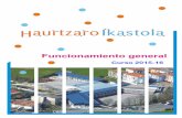 Funtzionamendu Orokorra - 2015-16 - GAZ A4€¦ · Haurtzaro Ikastola – Organización y Funcionamiento General - 2015/16 - pág 9 3.2.-Calendario Escolar SEPTIEMBRE 1 de septiembre: