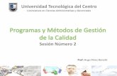 Programas y Métodos de Gestión de la Calidad · Dinámica de aprendizaje Nro. 3: Programas y Métodos de Gestión de la Calidad 23 Prof. Hugo Pérez Bonetti Programas y Métodos