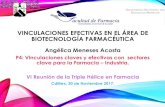 VINCULACIONES EFECTIVAS EN EL ÁREA DE BIOTECNOLOGÍA … · 2019-01-18 · VINCULACIONES EFECTIVAS EN EL ÁREA DE BIOTECNOLOGÍA FARMACÉUTICA Angélica Meneses Acosta P4: Vinculaciones