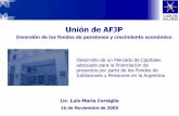 Unión de AFJP - FIAP Internacional · 2018-12-07 · Comercio Mercado de Valores Ministerio de Economía Comisión Nacional de Valores Organismo de Contralor ... inversiones del