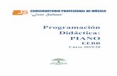 Programación Didáctica: PIANO...Progrgr Programación didáctica de Piano: Enseñanzas Elementales Curso 2019-20 6 6. Despertar en el alumnado el aprecio y el respeto por el arte