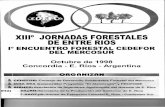 XIII° JORNADAS FORESTALES DE ENTRE RIOS · XIII JORNADAS FORESTALES DE ENTRE RIOS I ENCUENTRO FORESTAL CEDEFOR DEL MERCOSUR Concordia, octubre de 1998 La 2. Forestaciones Ca Po La