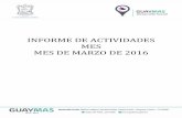 INFORME DE ACTIVIDADES MES MES DE MARZO DE 2016archivos.guaymas.gob.mx/2016/Mayo/Desarrollo Social... · Miércoles 2 de marzo: prevención y sensibilización de cáncer de mama en