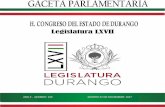 Legislatura LXVIIcongresodurango.gob.mx/Archivos/lxvii/gacetas/Gaceta 109.pdf · enviado por la cÁmara de diputados del honorable congreso de la uniÓn, mediante el cual dan respuesta