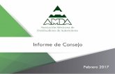 Informe de Consejo - AMDA...5to. Componente Enero 2017 Fuente: Elaborado por AMDA con datos de INEGI. ICC 5º Componente • Variación % anual ene 2017- ene 2016: -31.6% • Variación