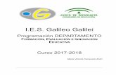 I.E.S. Galileo Galileiiesgalileocordoba.es/wp-content/uploads/2018/02/...El seguimiento de este plan de formación se llevará a cabo a través de un informe en el que se reflejarán