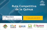 Ruta Competitiva de la Quinua - cccauca.org.co · 2013 137 175 1,3 Fuente: Agronet PRINCIPALES DATOS DE LA QUINUA PRODUCCIÓN Cauca En cuanto al área cosechada, desde el año 2006
