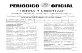 “TIERRA Y LIBERTAD” Periódico... · El Periódico Oficial “Tierra y Libertad” es elaborado en los Talleres de Impresión de la Subsecretaría de Reinserción Social y la