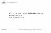 Consejo de Ministros ministros... · 2020-03-30 · la ejecución del proyecto de acometida eléctrica al asentamiento de Montaña del Pocillo en Vega de San Mateo (Las Palmas). ACUERDO