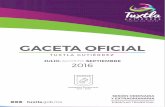 GACETA OFICIAL - Tuxtla Gutiérrez...GACETA OFICIAL TUXTLA GUTIÉRREZ JULIO-AGOSTO-SEPTIEMBRE JULIO-AGOSTO-SEPTIEMBRE 2016 2016 EJEMPLAR TRIMESTRAL SESIÓN ORDINARIA Y EXTRAORDINARIA