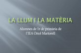 Alumnes de 1r de primària de l’IEA Oriol Martorell · 1-Diferents tipus de paper: cel·lofana, seda, crespó, xarol, dina-4 i cartolina. 2-Quantitat de fulls: 1, 2, 3 3-Tipus de