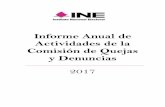Informe Anual de Actividades de la Comisión de Quejas y Denuncias · 2020-03-06 · Informe anual de actividades de la Comisión de Quejas y Denuncias 2017. 1 I. PRESENTACIÓN Con