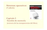 Capítulo 5 Gestión de memoria - UPMlaurel.datsi.fi.upm.es/.../asignaturas/soa/soa-memoria.pdf · 2015-04-29 · • Gestión de memoria: Reparto (espacial y temporal) de memoria