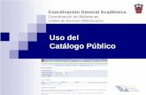 Uso del Catálogo Público - ceri.cucea.udg.mxceri.cucea.udg.mx/serviciosenlinea/prifesc/doc/USODEALEPH.pdf · Este catálogo está integrado por registros bibliográficos de diferentes