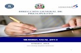 DIRECCIÓN GENERAL DE PRESUPUESTO · 2019-08-19 · Dirección General de Presupuesto Memoria Anual 2013 3 f) Rubro Identificación de Contratos, descripción del (de los) proceso(s),