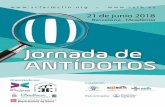Jornada de ANTÍDOTOS · Por tercer año consecutivo, el Grupo de Trabajo de Antídotos de la Societat Catalana de Farmàcia Clínica (SCFC) ha diseñado esta Jornada, con el objetivo