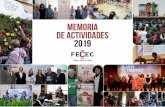 MEMoRIA De ACTIVIdAdeS 2019 - juntscontraelcancer.cat · Memoria de Actividades 2019 2 LOS DATOS La FECEC acompaña, junto con las entidades federadas, un total de: Las líneas de