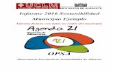 Informe 2016 Sostenibilidad Municipio Ejemplo · Informe Sostenibilidad Municipio ejemplo OPSA 5 El Informe de Sostenibilidad 2016, está integrado por los siguientes apartados: a)