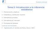 Tema 5: Introducción a la inferencia estadísticahalweb.uc3m.es/esp/Personal/personas/mwiper/docencia/Spanish/Ci… · Estadística Aplicada 5.1 Planteamientos y objetivos Estadística
