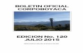 BOLETIN OFICIAL CORPOBOYACA · 2018-08-17 · medio del cual se admite una solicitud de Prospección y Exploración de Aguas Subterráneas.....24 AUTO 1112 03 DE JULIO DE 2015 Por