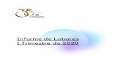 Informe de Labores Primer Trimestre de 2020 · 2020-05-06 · Informe de Labores Primer Trimestre de 2020 Comisión Nacional para el Mejoramiento de la Administración de Justicia
